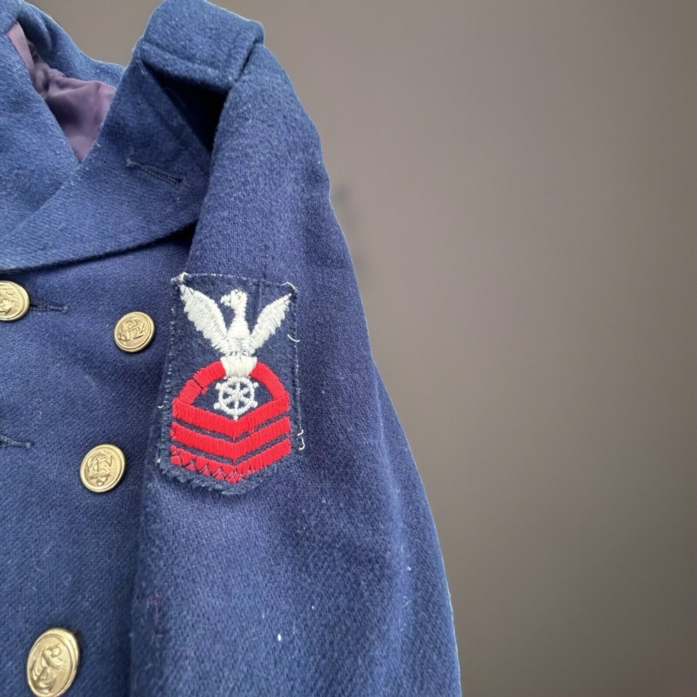 VINTAGE 1960's Fieldstone Double Breasted Wool Coat JFK Jr US Navy Boys Size 2 - Picture 5 of 12